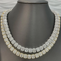 Cadena de tenis de diamante de moissanita incolora de 5mm, Collar de plata de ley 925 para hombres y mujeres, regalo para pases de compromiso, Diamante IGI