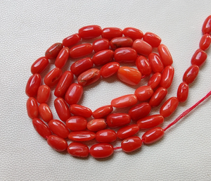 Cuentas de forma ovalada de hilo de Coral rojo Natural de 16 pulgadas, cuentas pulidas lisas, cuentas sueltas de piedras preciosas, fabricación de joyas S047 - Product Image 2