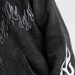 Sweat à capuche délavé à l'acide avec logo personnalisé pour hommes 100% coton Street Style vêtements d'hiver sweat à capuche respirant pour hommes - Product Image 3