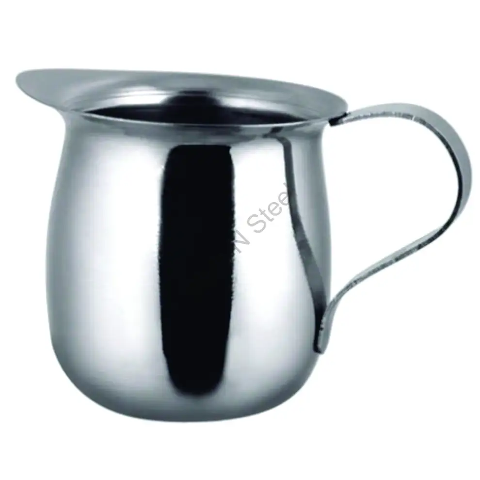 Creamer baja tahan karat Premium dengan pegangan tunggal cermin finish Modern creamer pitcher pot krimer kecil
