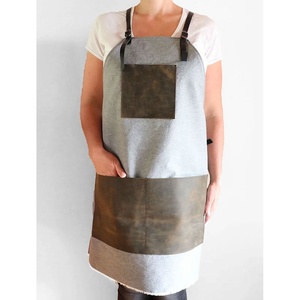 Delantal de trabajo resistente, delantal de soldadura de cuero, herramienta resistente al desgaste, reutilizable, trabajo de restaurante, cocina, chef, delantal de cocina impermeable - Product Image 1