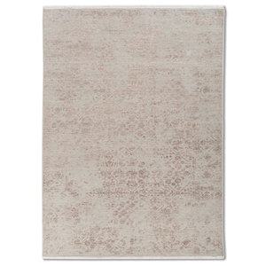 Tapis en laine et viscose noué à la main Aurora gris et noir à motif floral pour usage domestique - SKWV-119 - Product Image 1