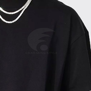 T-shirts oversize pour hommes, coupe ample, épaules tombantes, style streetwear décontracté, 100% coton, fournisseur OEM/ODM sur mesure - Product Image 3