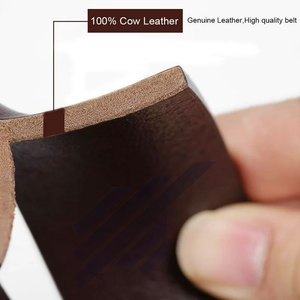 Cinturones de cuero de piel de vaca para hombre de alta calidad del mejor fabricante con acero para hebilla Último diseño MOQ bajo - Product Image 4
