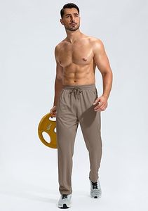 Pantalon de survêtement pour homme avec poches zippées Pantalon athlétique en maille légère pour homme avec fond ouvert Workout Gym Running - Product Image 4