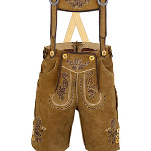 HERREN BAVARIAN BROWN OKTOBERFEST LEDERHOSEN Pantalones Trachten Pantalones Tela de cuero personalizada Cuero de vaca Gamuza 2025 - Product Image 1