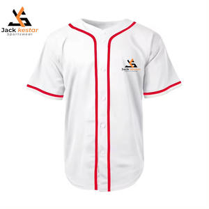 Maillots de baseball en gros Nouvelle tendance de la mode Qualité durable Prix ajustable Logo personnalisé 100% polyester Antibactérien - Product Image 1