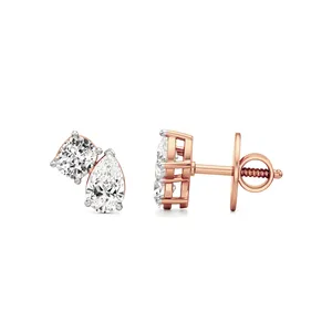 Boucles d'oreilles à clous en diamant Double Delight Toi Et Moi - Product Image 3