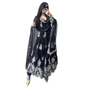 Dernier créateur de robe de mariée Anarkali Georgette pour femmes vêtements ethniques indiens avec broderie travail Dupatta taille naturelle - Product Image 1