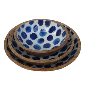 Cuencos de madera de diseño antiguo para servir, ensaladas de frutas, cuencos de madera para servir hechos a mano con acabado de esmalte útil al precio más bajo - Product Image 2