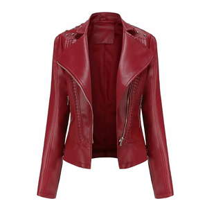 Vestes en cuir respirantes à bas prix pour dames nouveauté vestes en cuir personnalisées en vrac quantité - Product Image 2