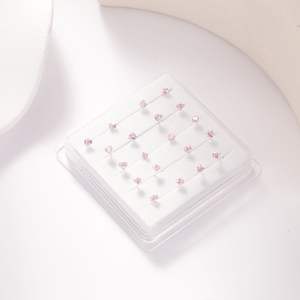 20 pièces 3MM rose coeur CZ nez goujon boule broche L forme broche <span class=keywords><strong>narine</strong></span> os nez <span class=keywords><strong>Piercing</strong></span> bijoux beauté nez <span class=keywords><strong>anneau</strong></span> affichage en gros - Product Image 4