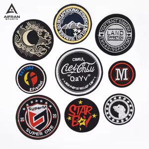 Badges sportifs personnalisés Aifran, patchs en tissu brodés circulaires, appliques de logo personnel informatisées pour uniformes sportifs - Product Image 1