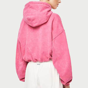 Sudadera con capucha corta a prueba de viento de alta calidad hecha en Pakistán para mujer, ropa de calle de invierno con logotipo frontal, cuello con capucha, longitud corta - Product Image 2