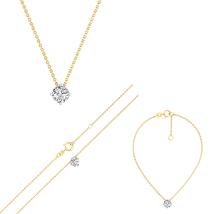 Collar de Cadena de Oro Amarillo y Oro Blanco con Diamantes Cultivados en Laboratorio de 0.25 Quilates de Alta Calidad para Mujer, Ideal para Bodas, Fiestas y Regalos - Product Image 3