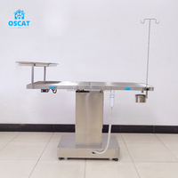 Table vétérinaire électrique OSCAT ET-5 haut de gamme avec poteau IV intégré, plateau pivotant et seau de drainage
