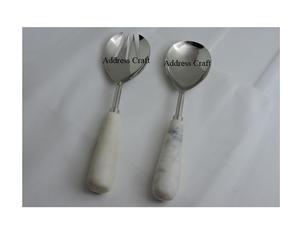 Most Popular Stainless Steel <b>Salad</b> Server Set Wood Handle <b>Salad</b> <b>Tools</b> Dishwasher Safe Eco-Friendly Christmas Wedding - Product Image 3