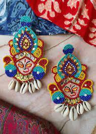 Antique Creations, Joyería de Moda de Alta Calidad, Aretes Hechos a Mano con Cuentas de Cristal en Forma de Corazón, Uttar Pradesh, para Usar en Fiestas - Product Image 3