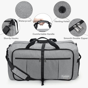 Sac de voyage personnalisé léger et durable pour hommes, sac de week-end en polyester, organisateur de rangement, fermeture éclair, mode sport - Product Image 6