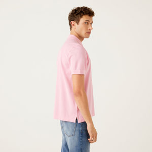เสื้อยืดแขนสั้นสีชมพูสำหรับผู้ชาย ยี่ห้อ WAGSAM SPORTS ผ้าโพลีเอสเตอร์/คอตตอน ระบายอากาศได้ดี ทรงพอดีตัว สีพื้น ผ้าถัก - Product Image 6