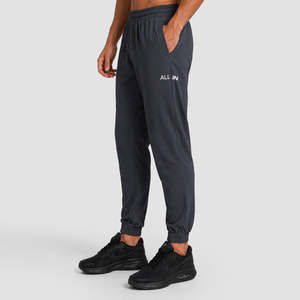 Joggers Hyper Fit Charcoal pour hommes, 100% coton, coupe classique, pantalon long, logo personnalisable, décorations avec trous et fermetures éclair disponibles, tailles XL à 6XL - Product Image 1
