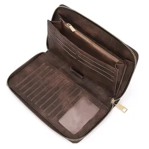 กระเป๋าสตางค์ซิปยาวแฟชั่นดีไซเนอร์ของผู้หญิง,กระเป๋าเงินขนาดเล็กทำจากหนังพียูสำหรับสุภาพสตรีกันน้ำ