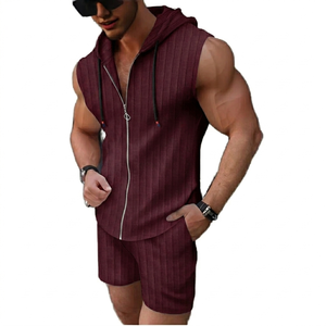 Nouvelle Collection Été – Ensemble Décontracté Homme Deux Pièces Respirant : Gilet Sans Manches et Short avec Chemise à Capuche Zippée - Product Image 4