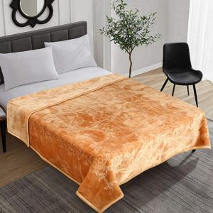 Couverture en Raschel de Luxe Taille King, Motifs Floraux et Unis, Style Européen, Anti-Boulochage, Super Douce, LA FLORA - Product Image 5