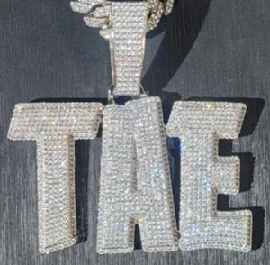 Colgante de diamante cultivado en laboratorio de Plata de Ley 925, joyería de hip hop, colgante de diamante personalizado - Product Image 2