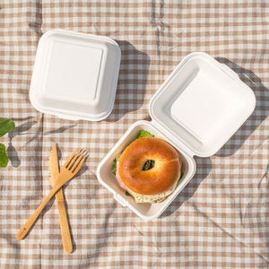 [Nanu] Clamshell66กล่องอาหารกลางวันขนาดพกพาแม่พิมพ์เยื่อกระดาษจากธรรมชาติสะดวกและไม่เป็นอันตรายต่อสิ่งแวดล้อม - Product Image 6