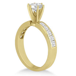 Anillo de Compromiso y Conjunto Nupcial Princesa con Diamantes, Oro Amarillo de 14k, 1.10ct, Conjuntos de Joyería Fina - Product Image 3