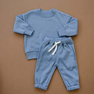 Ensemble sweat-shirt et pantalon de jogging unisexe pour enfants avec logo personnalisé imprimé, respirant, grande taille, style hip-hop, en polaire, polyester/coton - Product Image 5