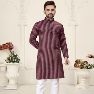 Conjuntos Elegantes para Parejas WellTex, Top de Jacquard de Lino y Algodón, Pantalones de Materiales Reciclados, para Celebraciones Tradicionales y Fiestas, Absorbe la Humedad - Product Image 1