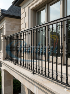 Luxury European Aluminum Cast Iron Baluster Water Resistant Eco-Friendly for Outdoor Exterior Villa Balcony <b>Architectural</b> - Product Image 2