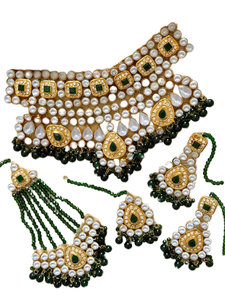 Conjunto de collar nupcial Kundan Plus Meena Kari de estilo clásico Chapado en plata de acero inoxidable Premium de suministro directo del fabricante - Product Image 3