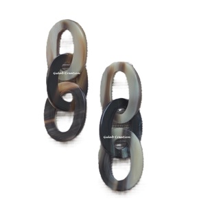 Pendientes colgantes de cuerno de búfalo ligeros para manualidades naturales ecológicas para mujer con diseño de cadena grande, joyería llamativa gruesa - Product Image 1