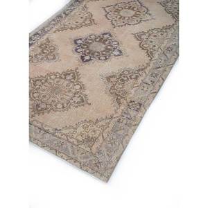 พรมขนสัตว์ถักมือสไตล์วินเทจ สีเบจและสีน้ำตาล ลายเหรียญแบบนามธรรม รูปทรงสี่เหลี่ยมผืนผ้า สำหรับห้องนั่งเล่นหรือทางเดินในบ้าน สินค้าใหม่ - Product Image 2