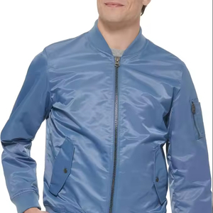 Personalizado de alta calidad de negocios hombre Blazer satén a prueba de viento Bomber Puffer chaqueta para el invierno último diseño de doble botonadura de cierre - Product Image 1