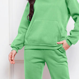 Ligero cómodo Regular Fit mujeres gota hombro Sudadera con capucha invierno frente personalizado 100% algodón polar Streetwear elegante - Product Image 6