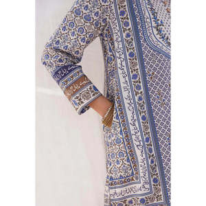 ชุดคาฟตันผ้าชีฟองพรีเมียมลายอักษรวิจิตร SL00249 เสื้อแขนสามส่วน - Product Image 5