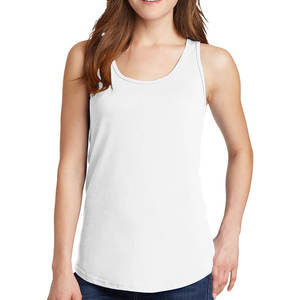 100% algodón transpirable ligero Racerback estilo gimnasio camisetas sin mangas para damas - Product Image 4