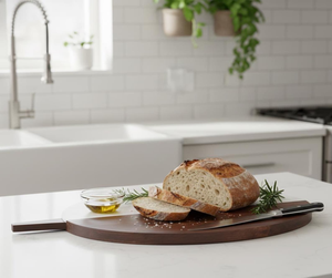 Tabla de Cortar de Madera y Mármol de Lujo, Tabla de Cortar de Mármol Natural y Madera Maciza para Preparación de Alimentos en la Cocina, Queso y Pan - Product Image 5