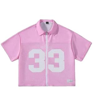 Maillots de football en mesh zippés pour hommes IOTA SPORTS avec logo personnalisé, coupe ample, vente en gros, fournisseur de maillots de football en mesh avec logo personnalisé - Product Image 1