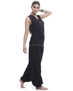 Top de yoga sin mangas de patrón sólido para mujeres adultas bellamente diseñado para gimnasio de yoga o ropa informal con estampado geométrico - Product Image 4