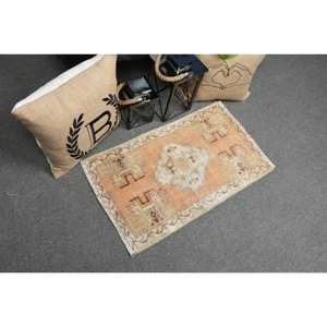 Alfombra Vintage de Lana Turca Naranja y Beige, Tejido Plano, Diseño de Retazos, Decoración para Sala de Estar, Respaldo de Látex, 4m de Ancho - Product Image 2