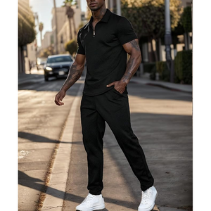 Casual Mens Summer Two Piece Tracksuits Set Athletic Sweat Suit Jogging Suits Sets Short Sleeve Outfits Latest Style on <b>Sale</b> - Product Image 4