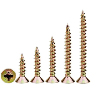 Vis à bois à tête fraisée plate CSK en zinc coloré pour panneaux de particules - Product Image 1