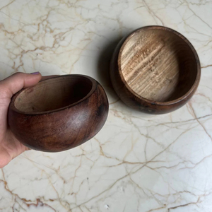 Prix le moins cher bols à pâte en bois fabriqués à la main ferme marron rustique en bois bougie bols à pâte bol à pâte en bois - Product Image 3