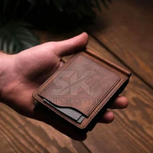 Clip para Billetes de Cuero Genuino de un Solo Color, Cartera Minimalista Delgada para Hombre, Precio al por Mayor, Clip para Billetes de Cuero de un Solo Tono - Product Image 5