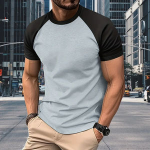 Haute qualité 95% coton 5% Spandex Logo privé personnalisé vêtements d'entraînement vêtements de sport vêtements de fitness T-shirt vierge uni pour hommes - Product Image 3